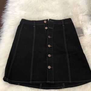 Black button up skirt